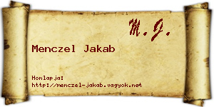 Menczel Jakab névjegykártya